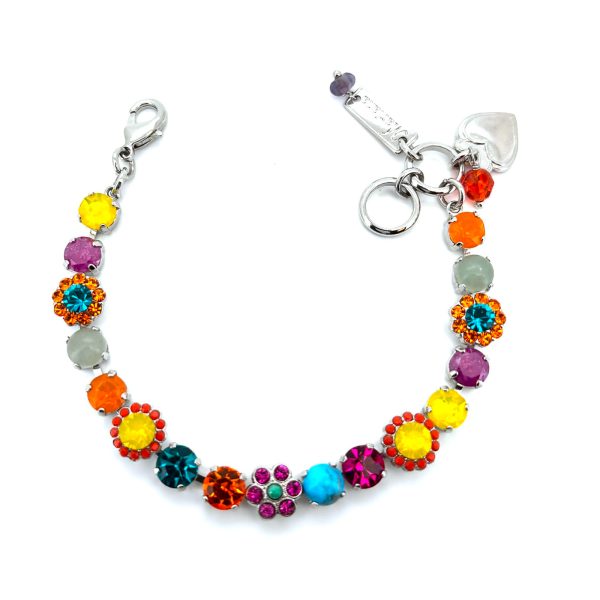 Bracelet by Mariana Woman Sassy Turquoise Mineral and Orange Swarovski Crystals