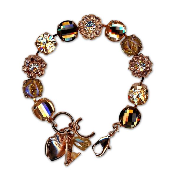 Bracelet by Mariana Woman Classy Golden and Topaz Swarovski Crystals