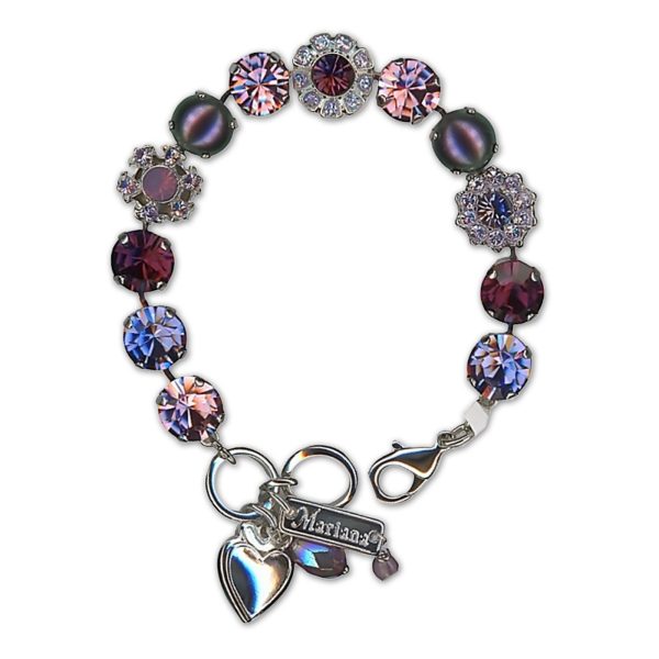 Bracelet by Mariana Woman Alluring Amethyst and Tanzanite Swarovski Crystals