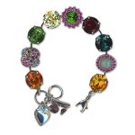 Bracelet by Mariana Woman Charming Fuchsia and Peridot Swarovski Crystals - Image 2