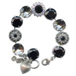 Bracelet by Mariana Woman Exquiste Jet and Clear Swarovski Crystals