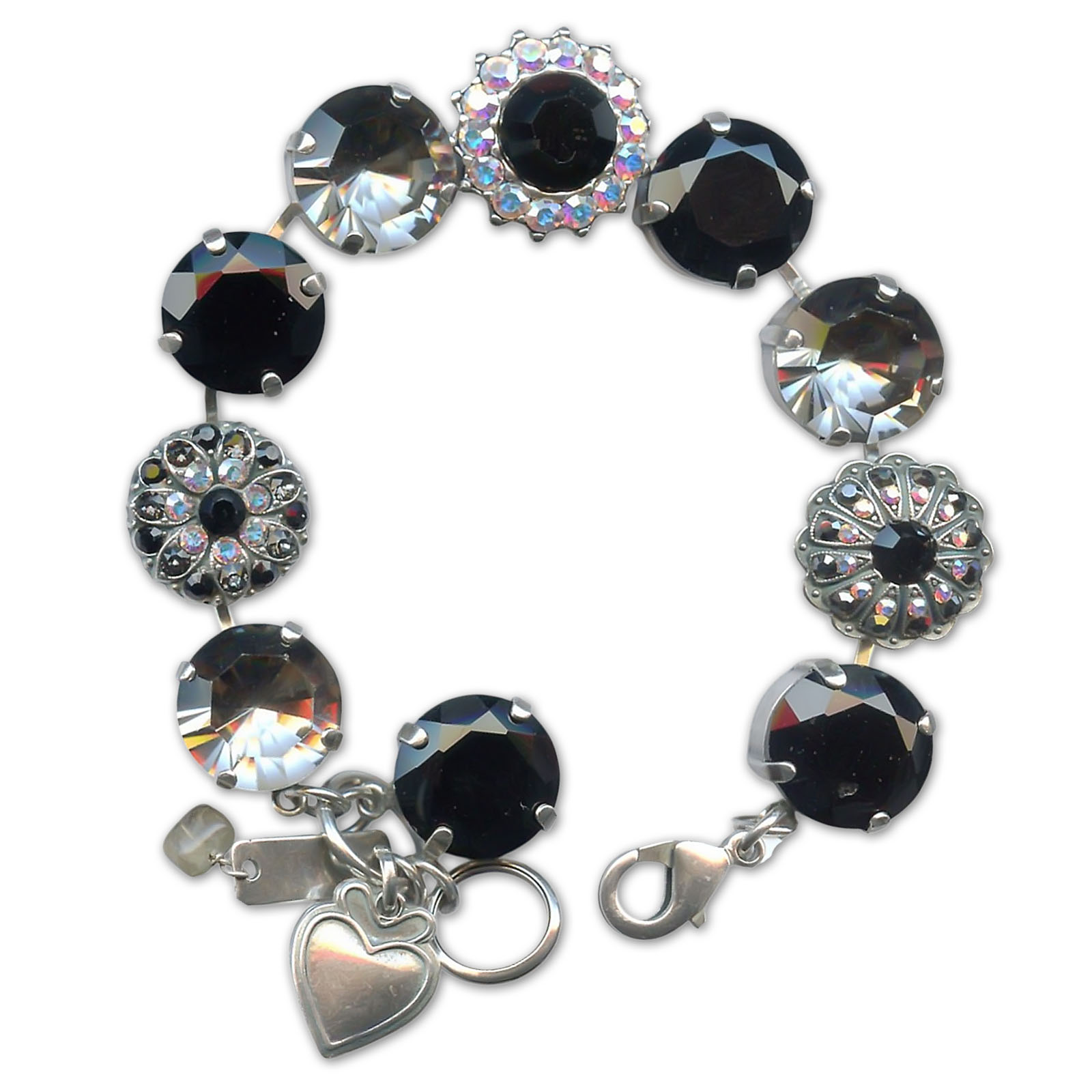 B-4195-3701-SP (1) Bracelet by Mariana Woman Exquiste Jet and Clear Swarovski Crystals - Image 1
