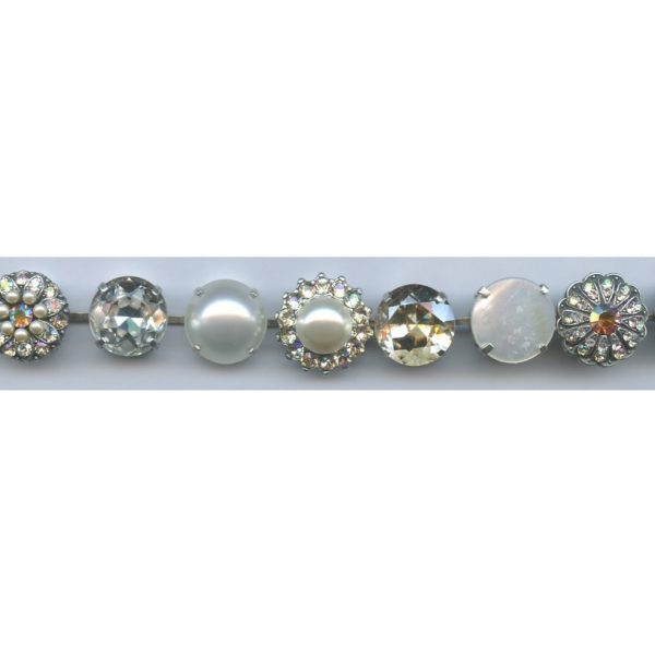Bracelet By Mariana Woman Sparkling Shell Mineral and Clear Swarovski Crystals