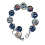 Bracelet by Mariana Woman Gorgeous Pearl Mineral and Montana Swarovski Crystals - Image 2