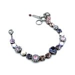 Bracelet By Mariana Woman Heart Shape Violet and Tanzanite Swarovski Crystals - Image 3