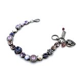 Bracelet By Mariana Woman Heart Shape Violet and Tanzanite Swarovski Crystals - Image 2