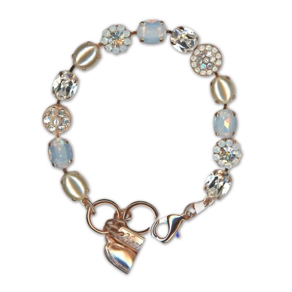 Bracelet by Mariana Woman Ethereal Pearl and Clear Swarovski Crystals