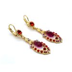 Earrings By Mariana Woman Exquisite Oval Hyacinth and Orange Swarovski Crystals - Image 4