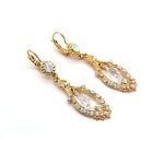 Earrings by Mariana Woman Elegant Clear and Pearl Swarovski Crystals - Image 3