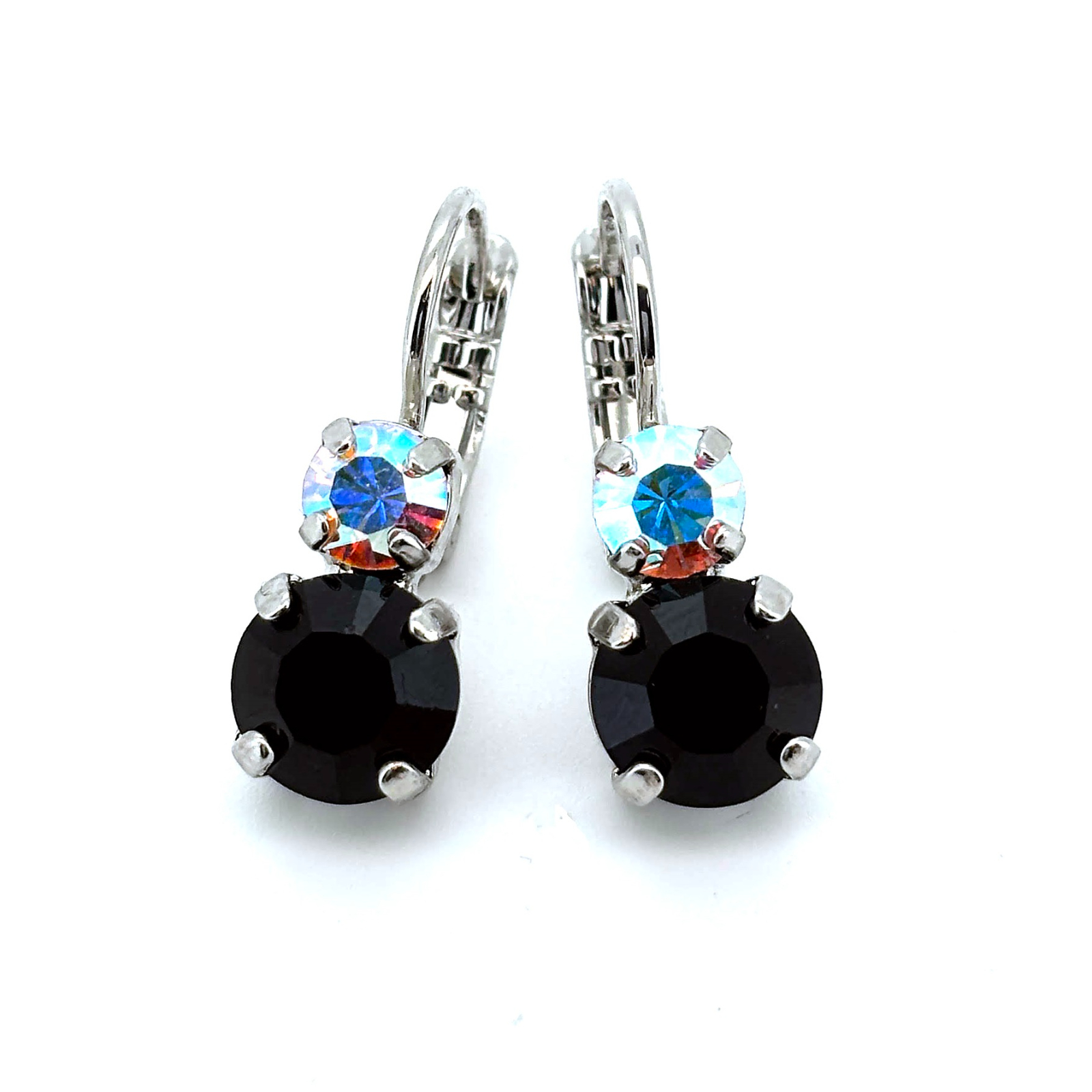 E-1190-4003-RO6 (1) Earrings by Mariana Woman Exquisite Jet and AB Swarovski Crystals - Image 1