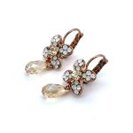 Earrings by Mariana Woman Floral Golden and Chrysolite Swarovski Crystals - Image 2