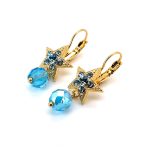Earrings by Mariana Woman Adorable Star Aquamarine Swarovski Crystals - Image 2