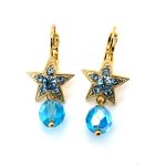 Earrings by Mariana Woman Adorable Star Aquamarine Swarovski Crystals
