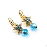 Earrings by Mariana Woman Adorable Star Aquamarine Swarovski Crystals - Image 3