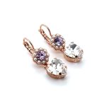 Earrings By Mariana Woman Unique Dangling Violet and Tanzanite Swarovski Crystals - Image 4