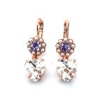 Earrings By Mariana Woman Unique Dangling Violet and Tanzanite Swarovski Crystals - Image 2