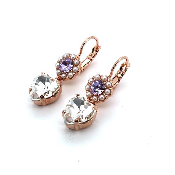 Earrings By Mariana Woman Unique Dangling Violet and Tanzanite Swarovski Crystals