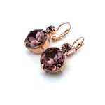 Earrings By Mariana Woman Stylish Amethyst and Light Amethyst Swarovski Crystals - Image 2