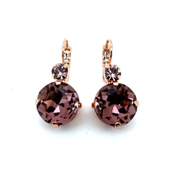 Earrings By Mariana Woman Stylish Amethyst and Light Amethyst Swarovski Crystals