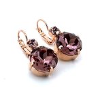 Earrings By Mariana Woman Stylish Amethyst and Light Amethyst Swarovski Crystals - Image 4