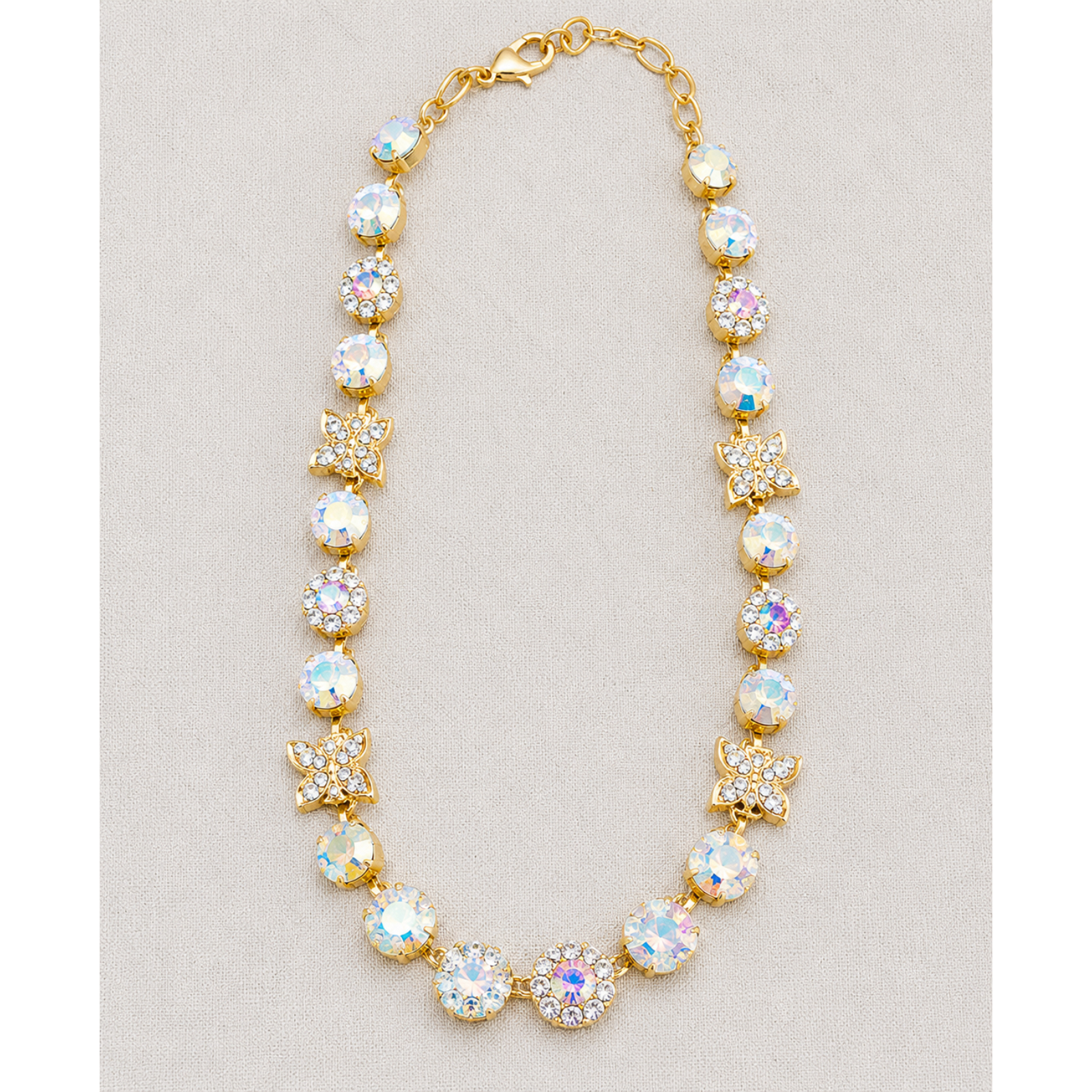 N-3063-1-1165-YG Necklace By Mariana Woman Charming Butterflies AB and Moonlight Swarovski Crystals - Image 1