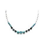 Necklace by Mariana Woman Beautiful Turquoise Mineral and Montana Swarovski Crystals - Image 2
