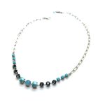 Necklace by Mariana Woman Beautiful Turquoise Mineral and Montana Swarovski Crystals - Image 3
