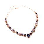 Necklace By Mariana Woman Beautiful Heart Shape Violet and Tanzanite Swarovski Crystals - Image 4