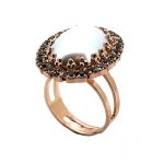 Ring by Mariana Woman Elegant Pearl and Black Diamond Swarovski Crystals