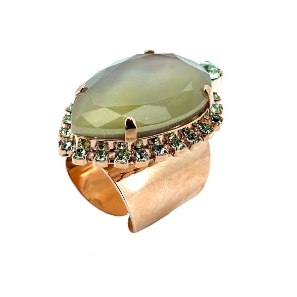 Ring by Mariana Woman Charming Opal and Chrysolite Swarovski Crystals