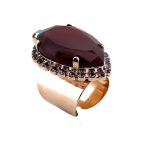 Ring by Mariana Woman Stunning Ruby and Black Diamond Swarovski Crystals
