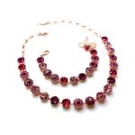 Jewelry Set By Mariana Woman Necklace and Bracelet Fuchsia and Rose Swarovski Crystals - Image 4