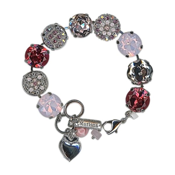 Bracelet by Mariana Woman Lovely Pink and Opal Swarovski Crystals