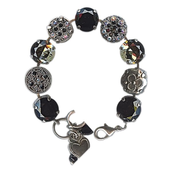 Bracelet by Mariana Woman Elegant Jet and Grey Swarovski Crystals