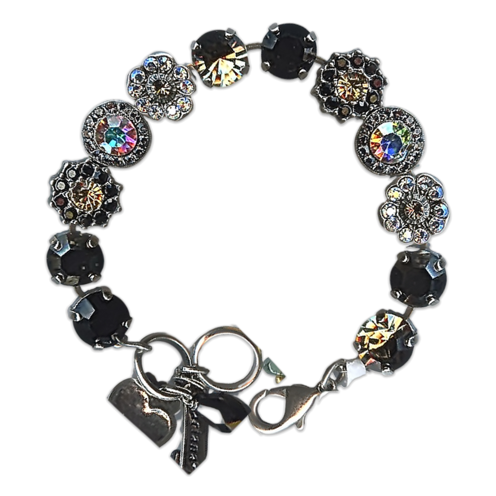 B-4045-2-1094-SP (1) Bracelet by Mariana Woman Exquisite Jet and AB Swarovski Crystals - Image 1