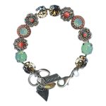 Bracelet by Mariana Woman Charming Coral and Opal Swarovski Crystals