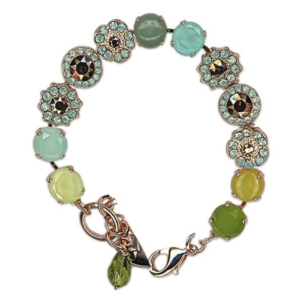 Bracelet by Mariana Woman Floral Rose Gold and Opal Swarovski Crystals
