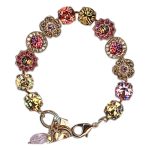 Bracelet by Mariana Woman Beautiful Pink and Golden Swarovski Crystals - Image 2