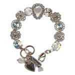 Bracelet by Mariana Woman Glamorous White Shell Mineral and Moonlight Swarovski Crystals