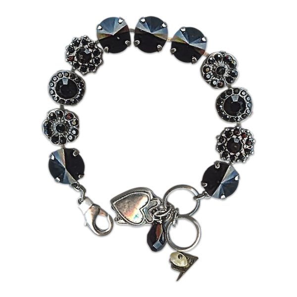 Bracelet by Mariana Woman Elegant Jet Swarovski Crystals
