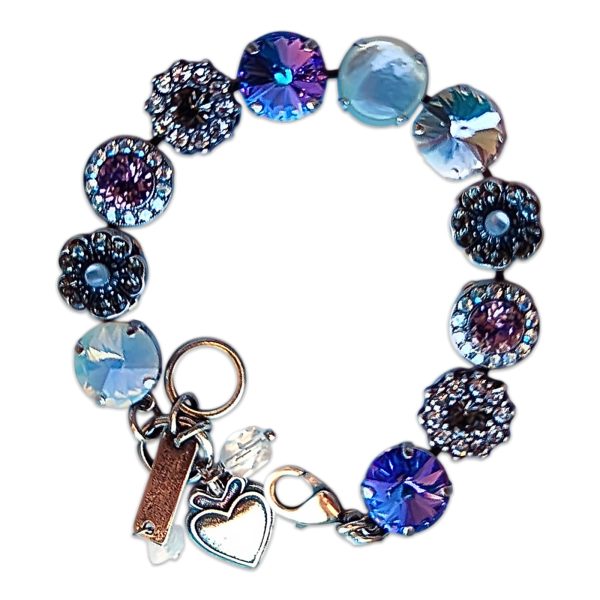 Bracelet by Mariana Woman Sophisticated Amethyst Mineral and Opal Swarovski Crystals