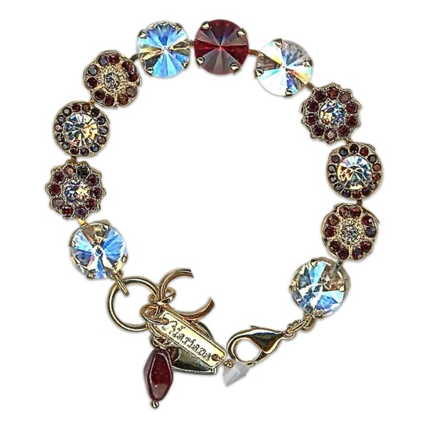 Bracelet by Mariana Woman Stunning Garnet and Moonlight Swarovski Crystals