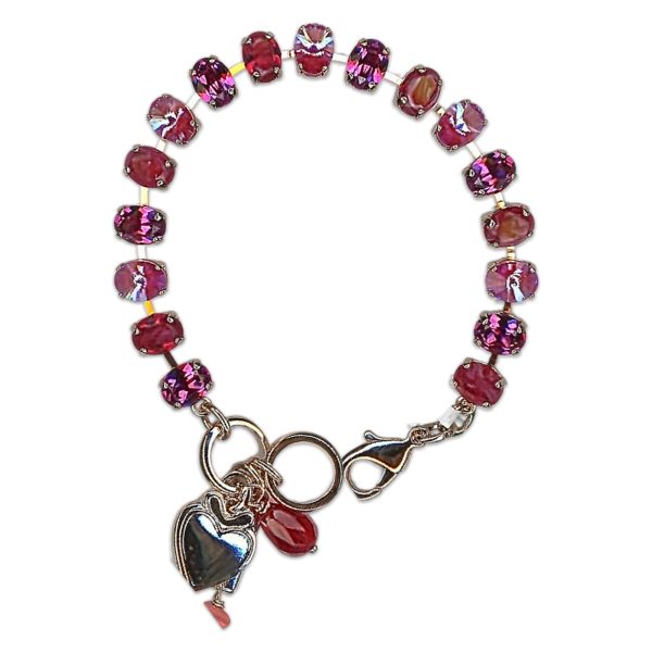 Bracelet by Mariana Woman Gorgeous Fuchsia and Siam Swarovski Crystals