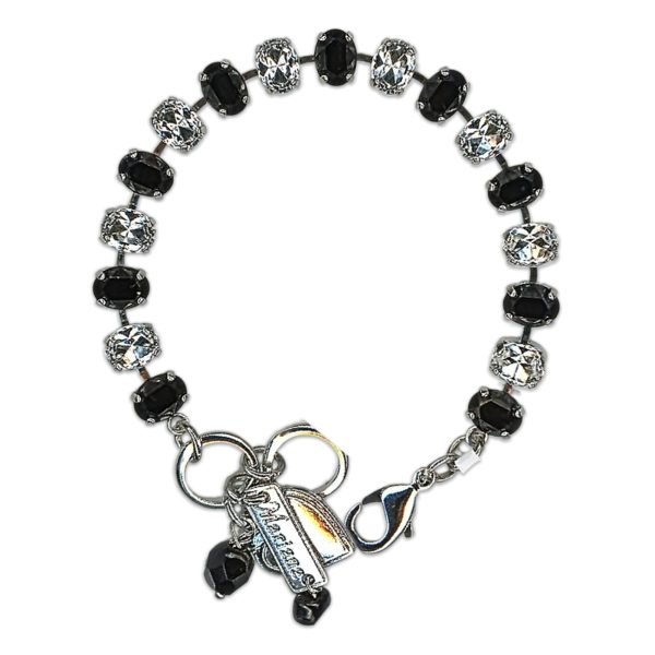 Bracelet by Mariana Woman Exquisite Jet and Clear Swarovski Crystals