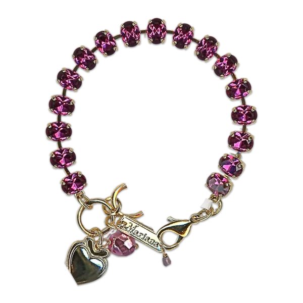 Bracelet by Mariana Woman Stunning Fuchsia Swarovski Crystals