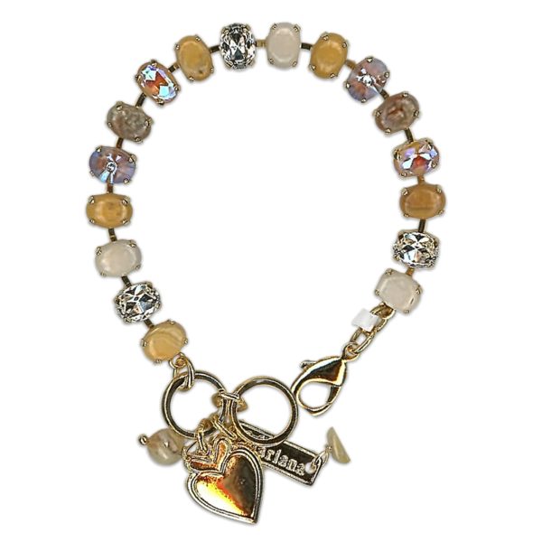 Bracelet by Mariana Woman Sassy Riverstone Mineral and Peach Swarovski Crystals