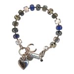 Bracelet by Mariana Woman Charming Obsidian and White Shell Mineral Swarovski Crystals - Image 3
