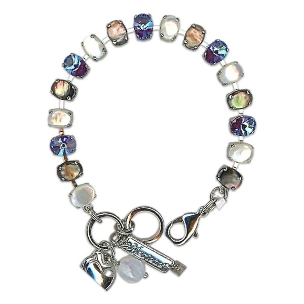 Bracelet by Mariana Woman Gorgeous Black Tahiti Pearl and White Shell Mineral Swarovski Crystals