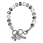 Bracelet by Mariana Woman Gorgeous Black Tahiti Pearl and White Shell Mineral Swarovski Crystals - Image 2
