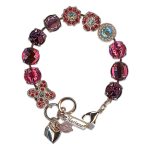 Bracelet by Mariana Woman Beautiful Rose and Amethyst Swarovski Crystals - Image 3